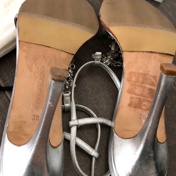 Manolo Blahnik Silver Heels - Picture 8 of 10